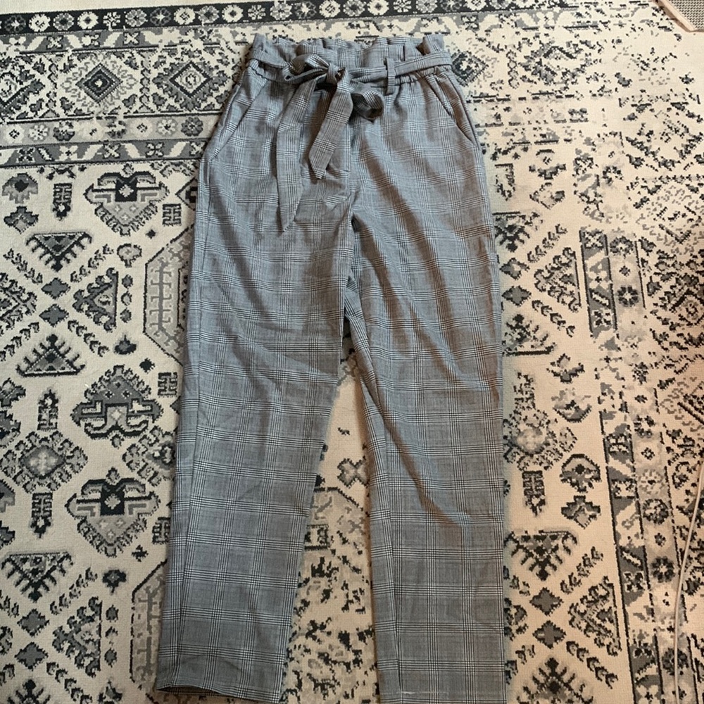 H&M Plaid Paperbag Pants